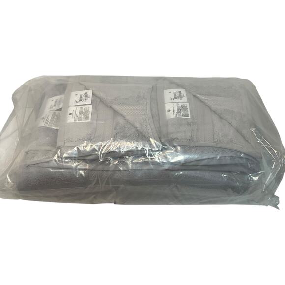 Hotel Collection Finest Elegance Luxury Turkish Cotton Bath Sheet/Hand Set Gray - Picture 3 of 4